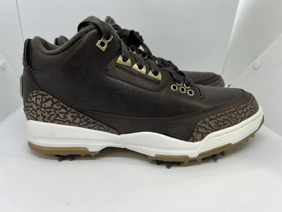 Nike HOMBRE JORDAN 3 RETRO Golf Premium Marrón TALLA 9.5 Nuevo Sin Caja Lanzamiento 2018 Foto 2 de 4
