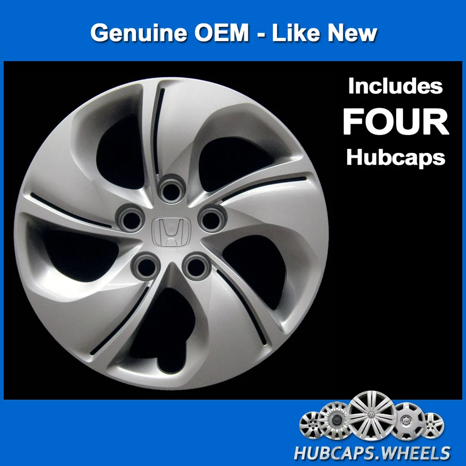 Hubcap Set Honda Civic 2013-2015 - Genuine OEM Factory 15-inch Wheel Cover 55092 - Image 2 of 4