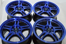 15 Blue Wheels Rims Yaris Prius C Forenza Spectra Rio Mirage Civic 4x100 4x114.3