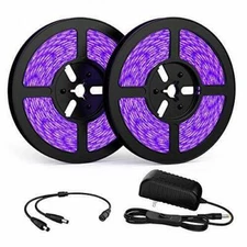Onforu 32.8ft LED UV Black Light Strip Kit, 600 Units UV Lamp Beads, 12V  