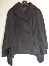 Bcbg Maxazria Grey Cape Jacket Coat L Uk 12/14 Ret £426 Bnnt