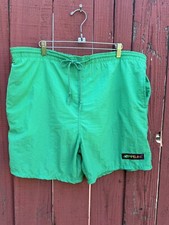 Vintage 80s 90s Pipeline Surf Green Swim Board Shorts Skate Large Nylon Trunks
