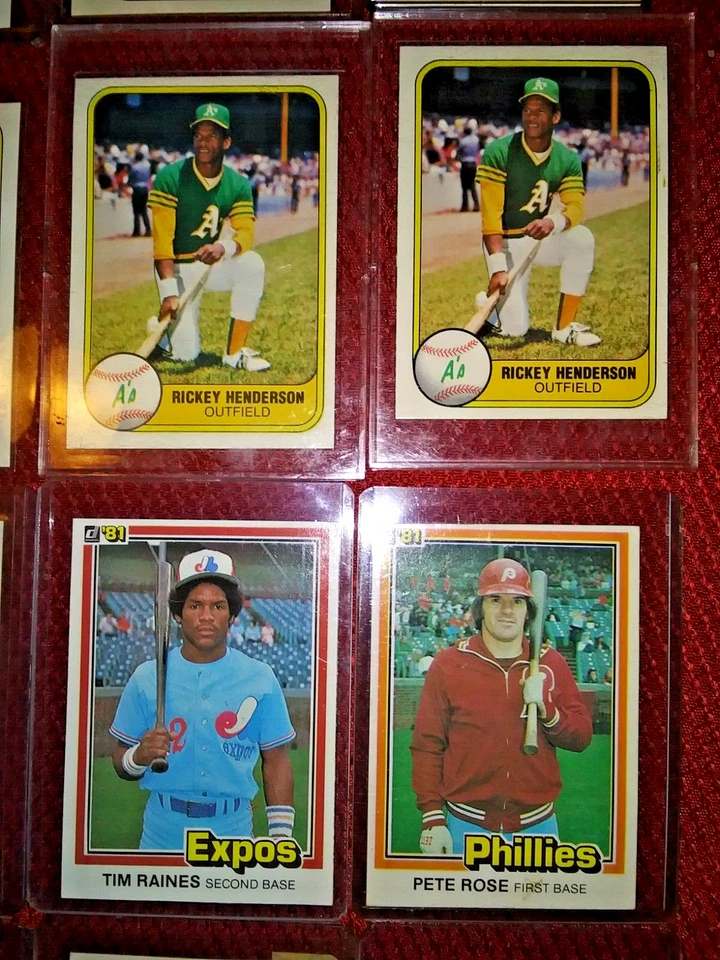 1981 ВИНТАЖНЫЙ MLB DONRUSS FLEER ЛОТ ИЗ 20: HENDERSON RAINES RCS HOFS VAR И МНОГОЕ ДРУГОЕ - Изображение 4 из 4