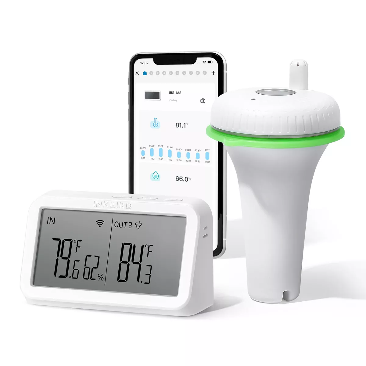 INKBIRD WiFi Gateway IBS-M2 + Wireless Swimming Pool Thermometer App  Control US