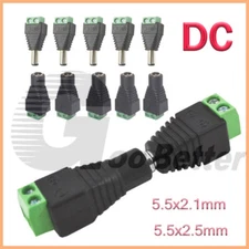 DC Power Socket Plug Screw Terminal 12V CCTV Female Male Adaptor 5.5x2.1mm/2.5mm