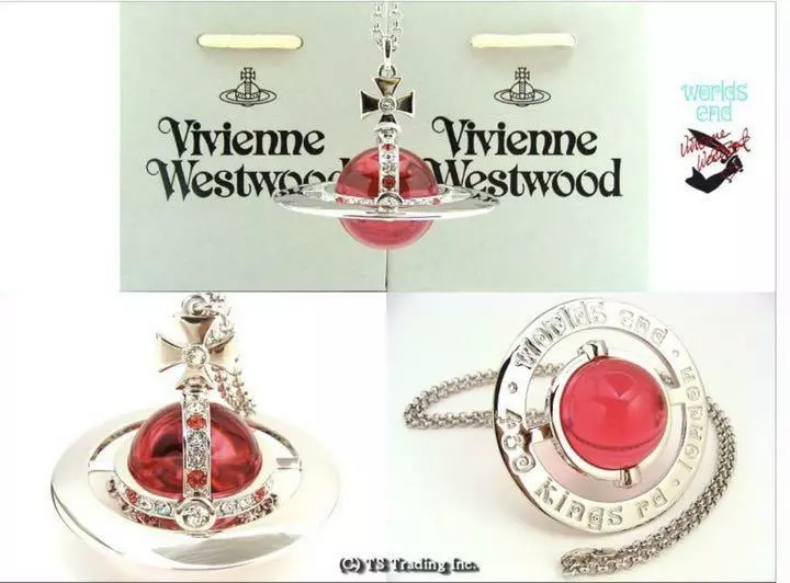 New Vivienne Westwood Necklace Giant Orb Pendant Silver Pink World's  End Limited