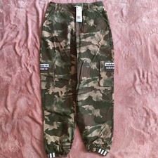 Adidas Originals Green Camo Print Track Pant Cargo Pocket ED7457 Womens SZ Small