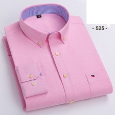 Mens Oxford Shirts Formal Business Long Sleeves Cotton Casual Dress Shirts Tops