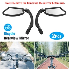 1 Pair E-Bike Handlebar Rear View Mirror Bicycle Rearview Rectangle Back Mirror