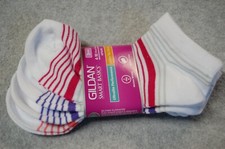 Womens 3 PR LOT NO SHOW SOCKS Moisture Wick WHITE w COLOR STRIPES Shoe Size 4-10