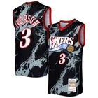 Allen Iverson 黑色大理石费城 76 人队 Mitchell & Ness 正品球衣-L
