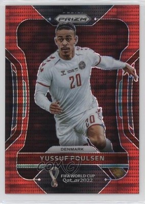 2022 Panini Prizm World Cup Qatar Breakaway Red 20/99 Yussuf Poulsen #76 4m4