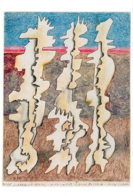 Postcard George Morrison ''Three Surrealist Forms, Automatic'' 1984 Priv Coll MINT