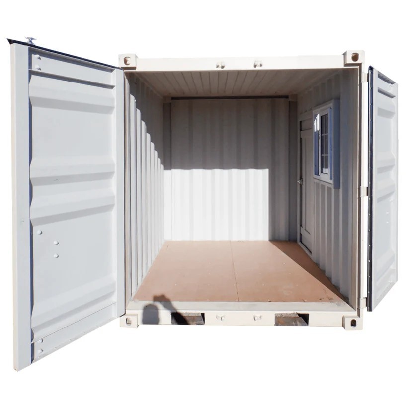 9ft Portable Storage Conex Box Container w/Lockbox & Windows | Office Workshop