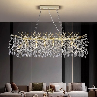 Modern Chandelier Crystal Light Luxury Ceiling Pendant Light for Living Room 