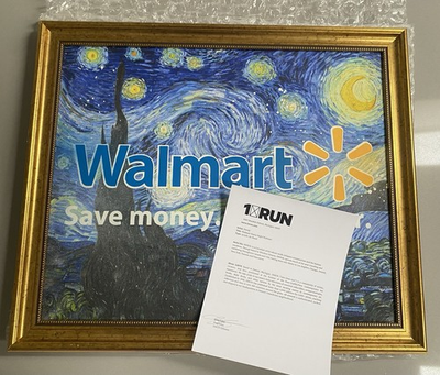 #ad Denial Walmart Starry Night Acrylic On Wood Signed Framed 2020 LOP $499.99