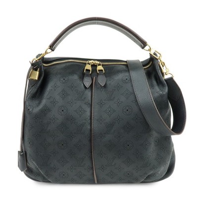 Louis Vuitton Monogram Mahina Selene MM 2Way Hand Bag Noir M93987 Auth Used F/S
