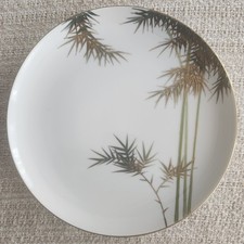 Koshida Kyoto KSH12 Green Bamboo Dinner Plates 24K Gold accents 12 count Vintage
