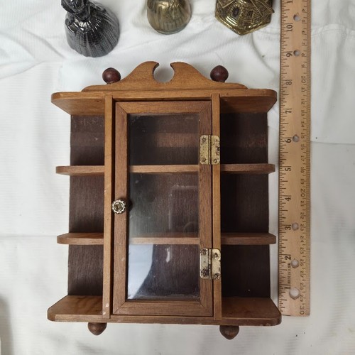 Vitrina de mesa colgante de pared mini curiosidades miniatura vintage madera 8,5x7x2" - Imagen 9 de 15
