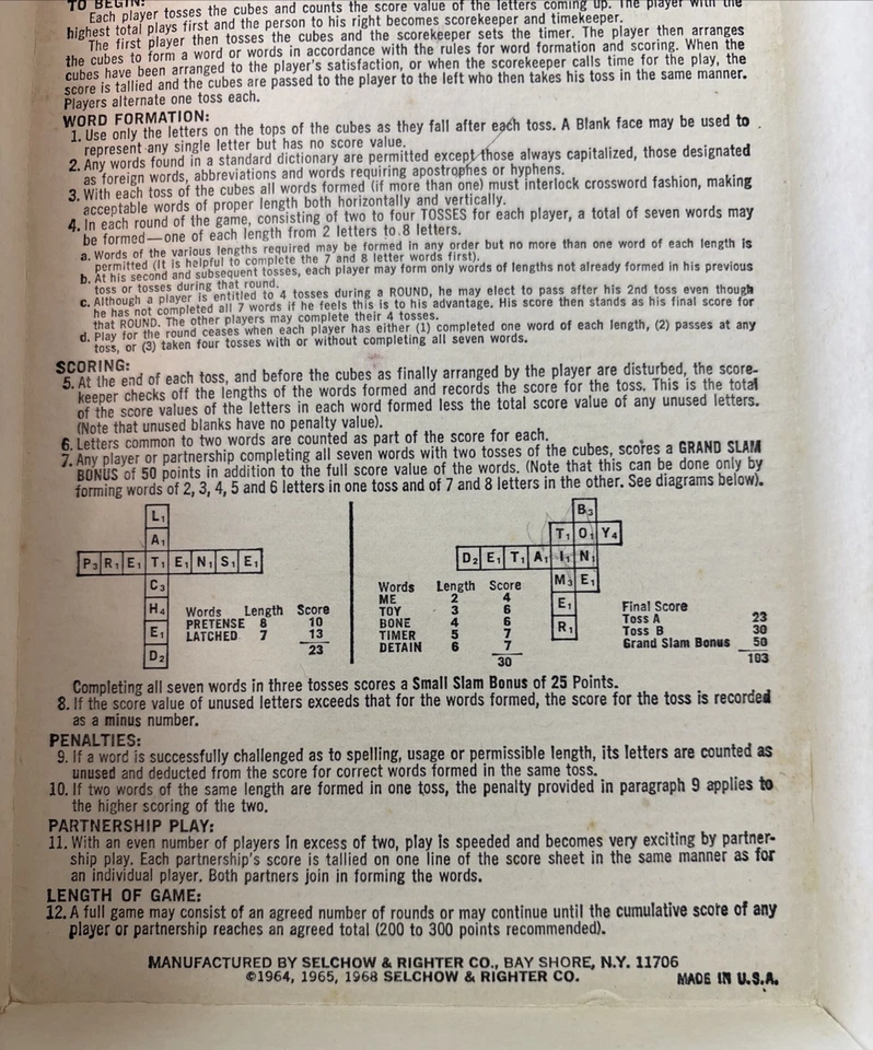 1968 game Scrabble crossword cubes - Image 4 of 4