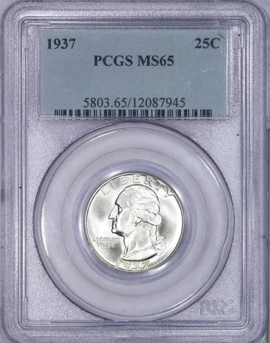 1937 Washington Quarter 25C PCGS MS65 - Blazing Luster!