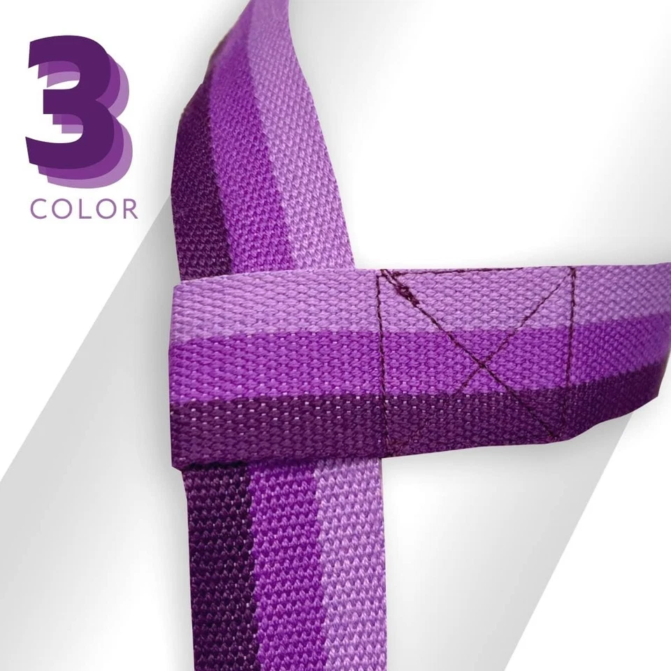 Correa portadora de esterilla de yoga de algodón | 64 pulgadas ajustable y ligera - púrpura Foto 4 de 4