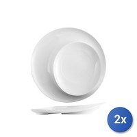2X Teller Auswahl Hotellerie Aus WeißEm Porzellan Cm 25,7X3,5H.