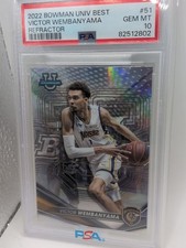 2022-23 Bowman University Best #51 Victor Wembanyama REFRACTOR RC  PSA 10