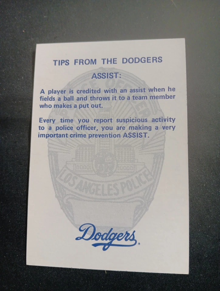 Rare 1980 LAPD Issue Dodger Baseball Cards Lot Of 13 - Image 3 of 4