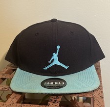 Nike Air Jordan True Snapback Hat Black Teal Elephant Print Under Brim OSFM Cap