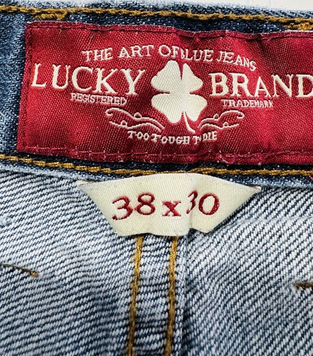 LUCKY BRAND Men's Jeans 38" x 30" Blue 181 Relaxed Straight Distressed Dungarees