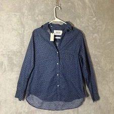 NWT Anthropologie Grayson The Hero M Size 3 Button Down Floral Shirt Blue $148
