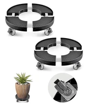 VEVOR 2 Packs Round Trash Can Dolly 15-22.8 in Adjustable Plastic Bin Dolly