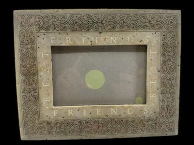 DEMDACO Best Friends 4x6 Photo Frame Heartstone Collection 2007 Stone Look - image 1 of 4