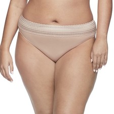Warners No Pinching Problems Dig-Free Comfort Waist Lace Microfiber thong l xl