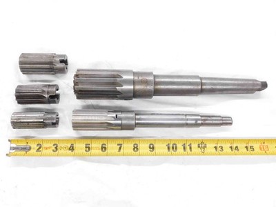 5pcs LOT HSS SHELL REAMERS & ARBORS MORSE TAPER #4 MT4 3/4 SHANK 1 - 2 1/16 O.D.