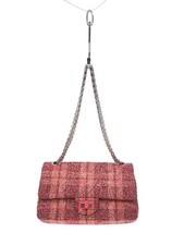 CHANEL 2.55 Double Flap 25 Schultertasche Tweed Pink