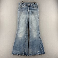 Vintage Levis Jeans Mens Fits 30x31 Big Bell Bottom Flare 684 70s Talon Zip USA