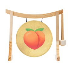 Peach Emoji Gong on Stands