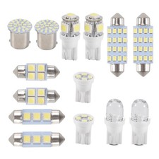 14Pcs LED Interior Package Kit for T10 36mm Dome License Plate Lights White5888