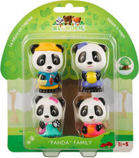 Timber Tots: Panda Family - 4 Character Set, Bear Toy Figurines, 1.75-2" Animal