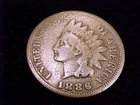 1886 Indian Head Cent, Type 1 variety, Very Good  Grade