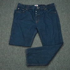 VINTAGE Levis Jeans Mens 40x31 Dark Blue 501 Button Fly 5 Pocket Y2K USA