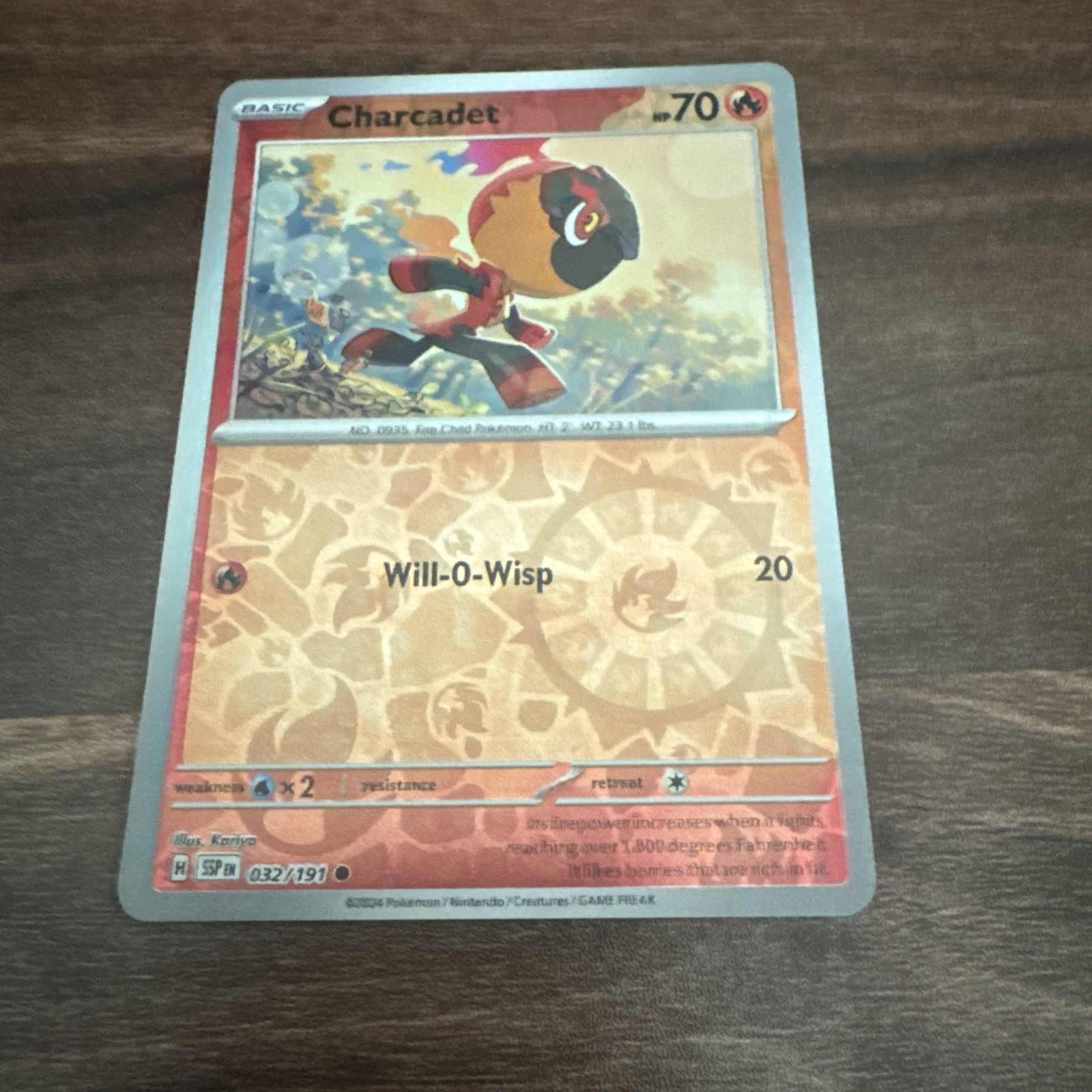 032/182 CHARCADET REVERSE HOLO SURGING SPARKS POKEMON CARD NM