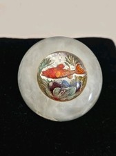 Vintage Lucite Goldfish Bowl Brooch Pin Retro Kitsch Sea Life