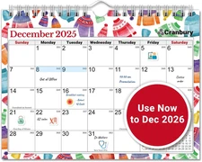 8X6" Small Wall Calendar 2025-2026, Hanging Small Calendar, Colorful Seasonal Mo