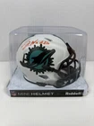 Jaylen Waddle Miami Dolphins Lunar Eclipse Mini Helmet Orange Auto Signed COA