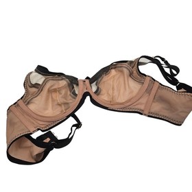 Agent Provocateur Joan Balconette Underwire Bra Sheer Nude Black 36B Luxury