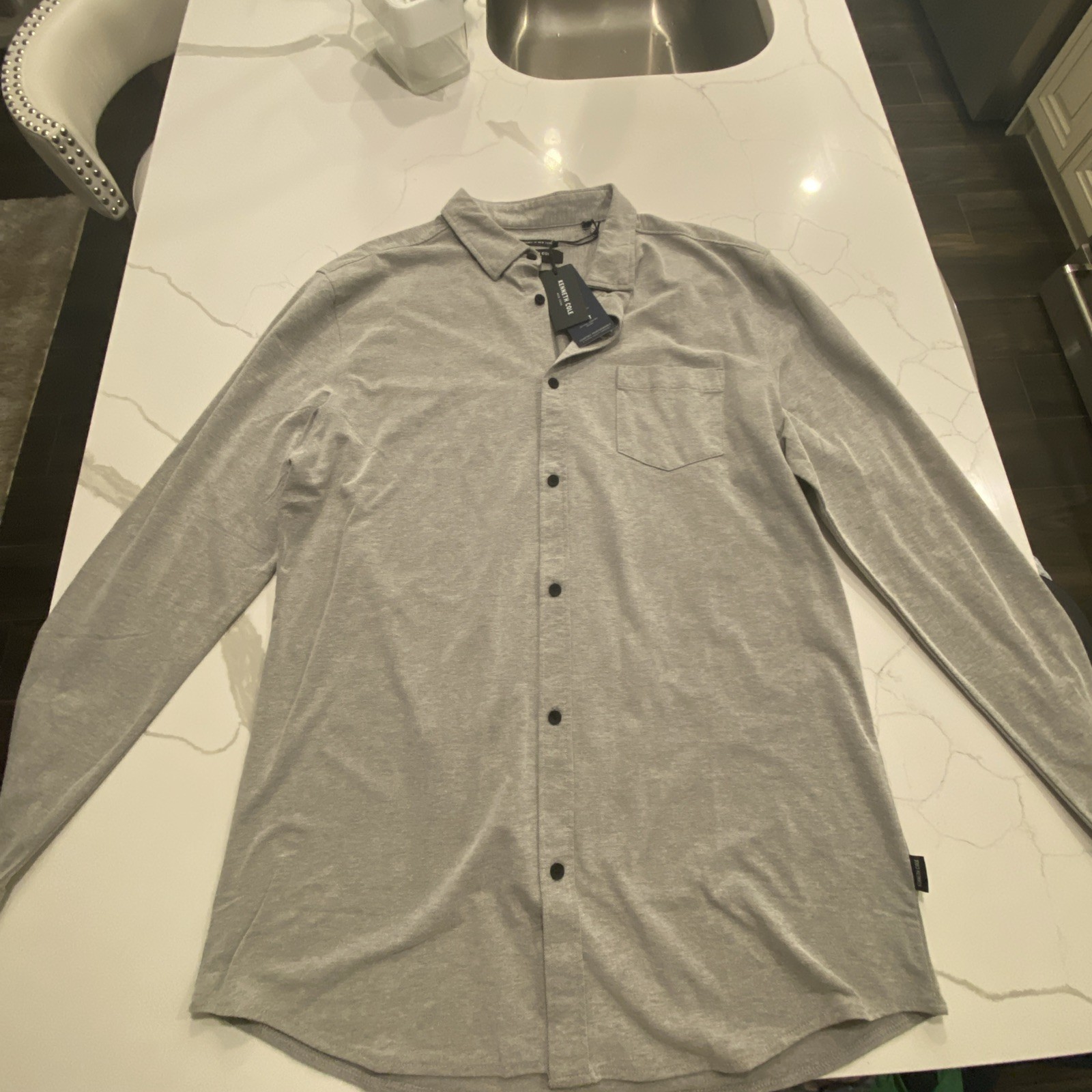 Kenneth cole slim fit XL Gray buttoned Shirt