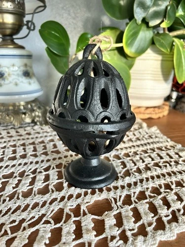 Vintage Pedestal Cast Iron Twine String Ball Holder & String Dispenser Desktop